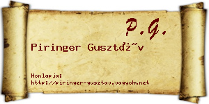 Piringer Gusztáv névjegykártya