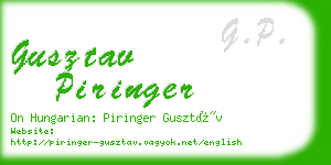 gusztav piringer business card
